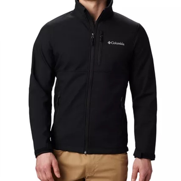New Mens L Columbia Black Ascender ll  Softshell Outdoor Jacket water resistant - Picture 9 of 9